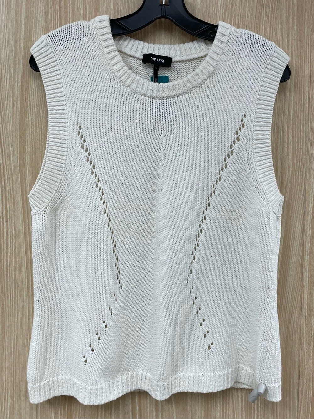 Me + Em Cream Sweater Vest Size Large